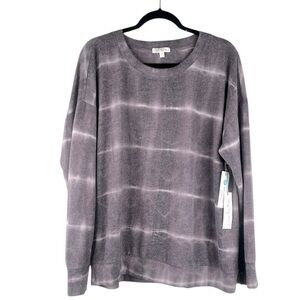 Mine Britton Gray Tie Dye Super Soft Crew Neck Long Sleeve Sweater Size XL New!